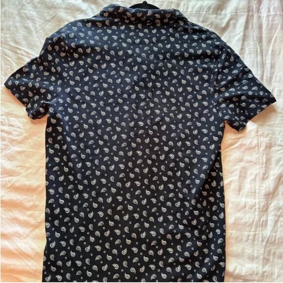 Abercrombie & Fitch Men's Collared Spit Neck Paisley Polo Size Medium - Picture 2 of 4